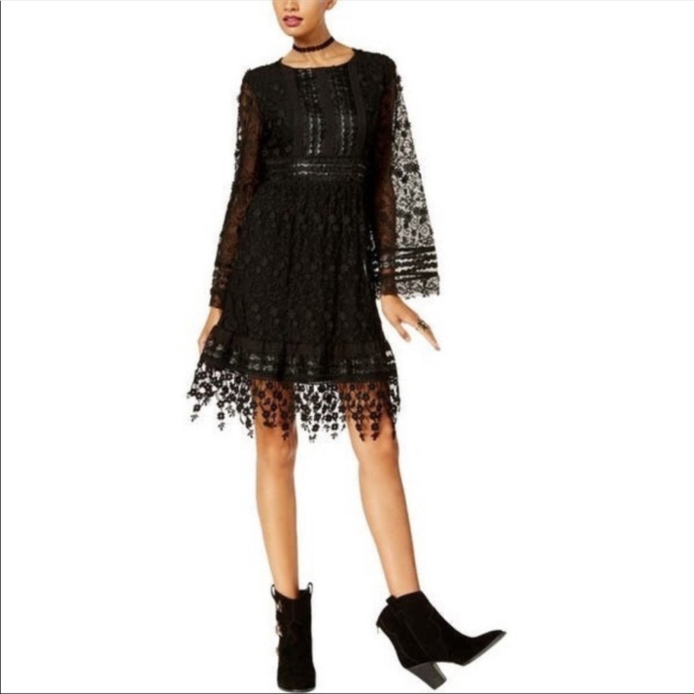 Anna Sui x INC Black Lace Dress Size 8